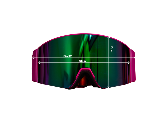 Foto con las medidas de las gafas de nieve Sweet Avalanche